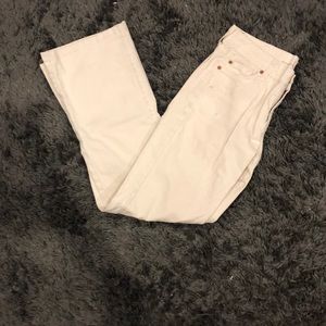 White low waist khaki/denim flare pants